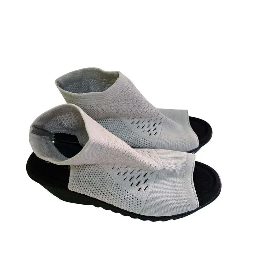 Bernie Mev Josephina White Mesh Pull On Wedge Shoes Size 37